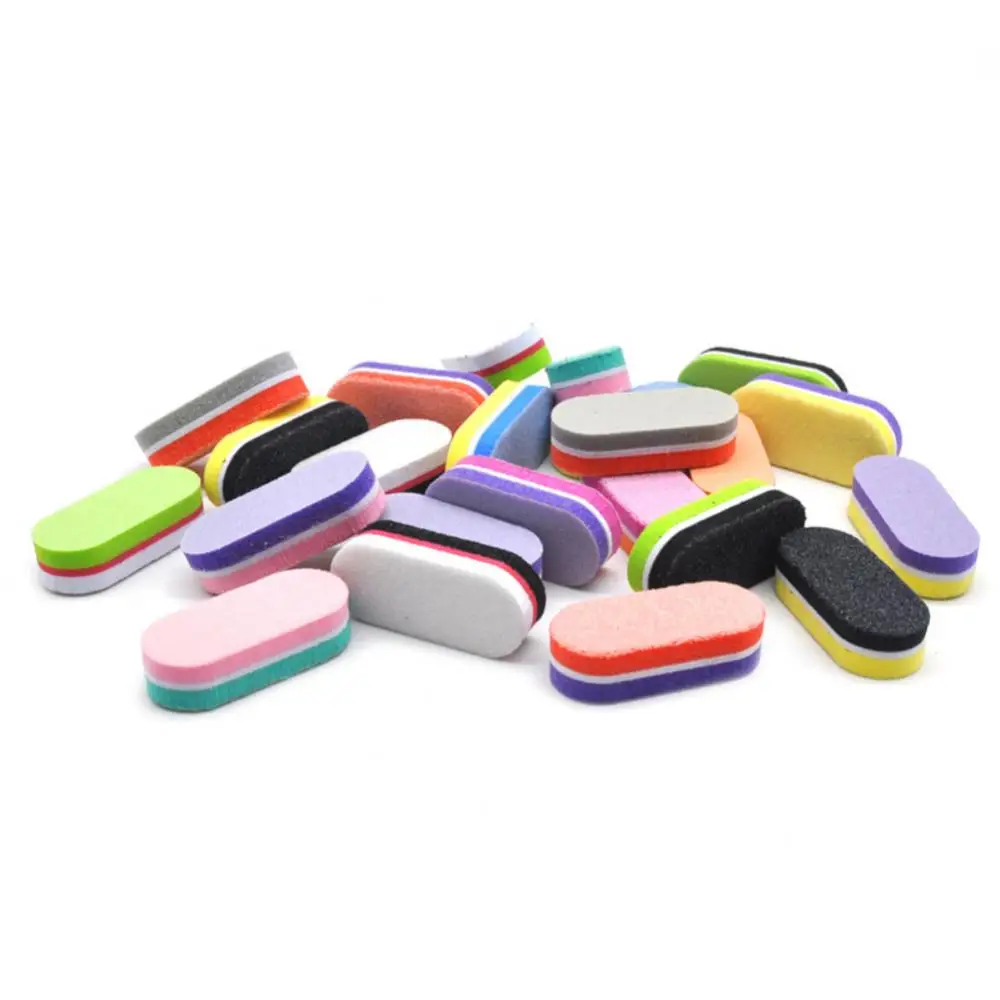 5/10pcs Mini Nail File Blocks Colorful Sponge Double Sided Disposable Nail Equipment Accessories Buffer Manicure Tools