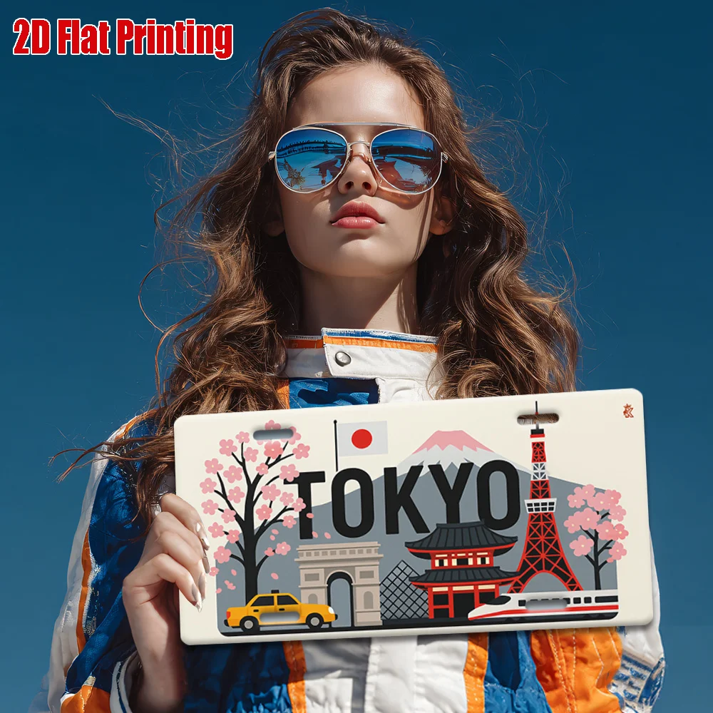 2D Graphic Printing, 1pc, Retro Metal Sign, for Decoration Solely,Numbered Tokyo Sakura Shinkansen Sign, Suitable for Home