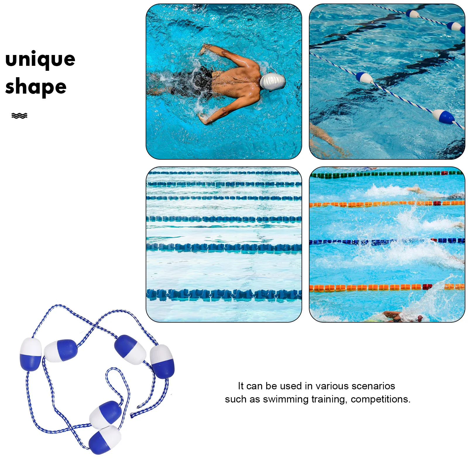 

1 String Polyethylene Swimming Pool Floating Buoy Line Durable Safety Divider Pool Lane Marker Practical Rope Floating Buoy Line