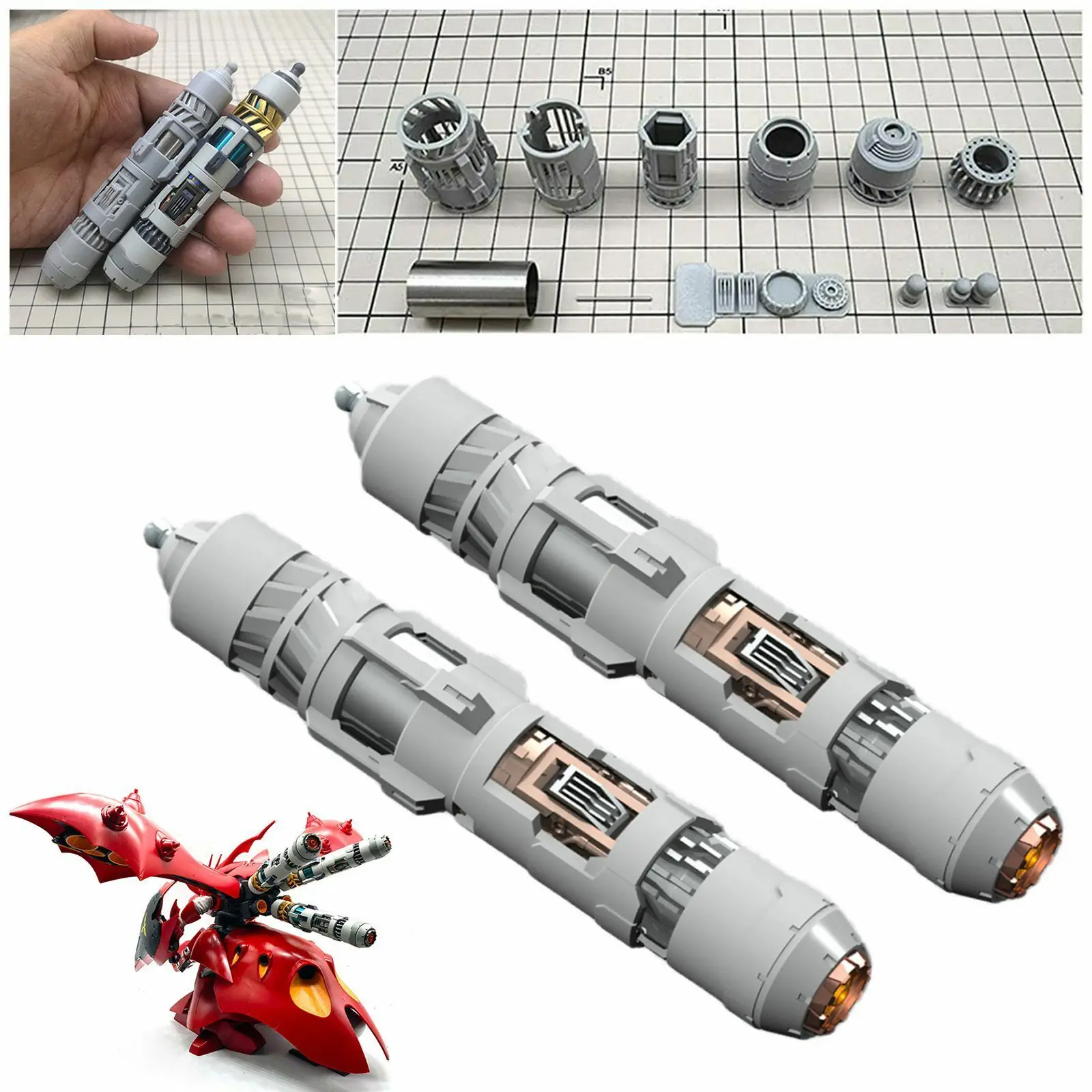 2Pcs Fuel Tank Kit Replacement Parts For HG 1/144 Nightingale For MG 1/100 Sazabi ver ka For MG 1/100 Sinanju Stein ver ka Model
