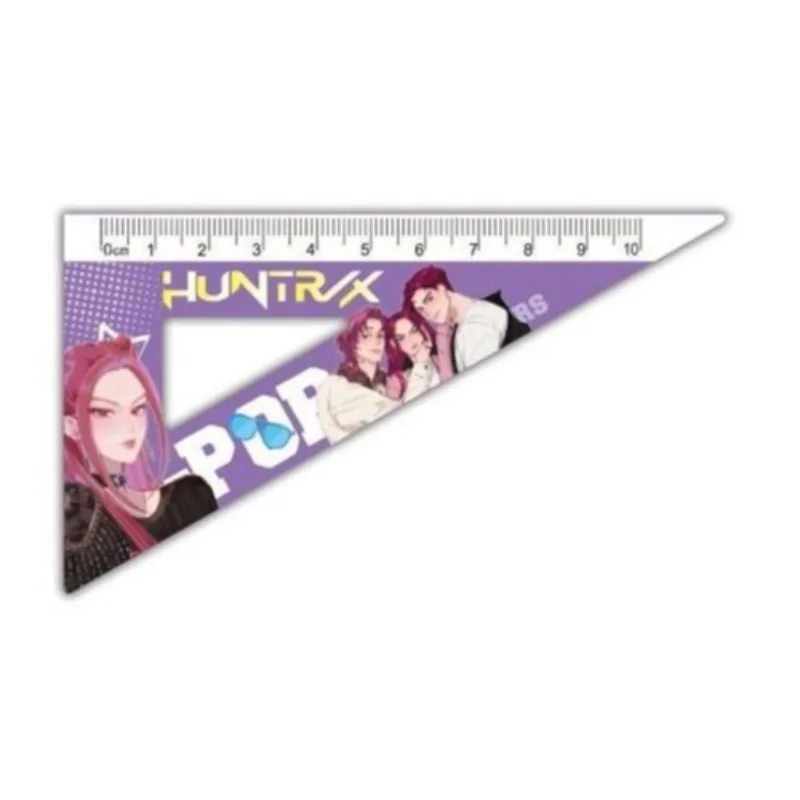 KPop Demon Hunters Zoey Derpy Bobby conjunto de régua fofa de desenho animado para meninos e meninas estudantes régua criativa de alto valor régua triangular