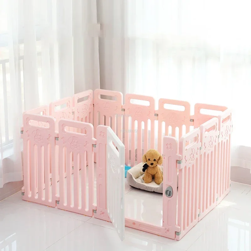 Modern Minimalist Houses Plastic Safety  Fence Home Pet Cat Kennel Small Indoor Isolation with Toilet Dog Cage MC