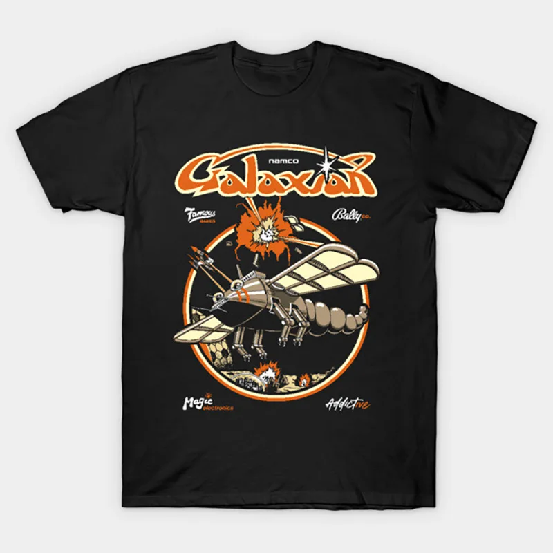 

Galaxian Retro Arcade Gaming Colour Variant Gift T shirt Retro Videogame Graphic clothes All size Tops 100% cotton Tee