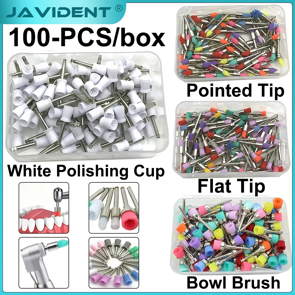 Dental Nylon Polishing Brush Cleaning and Polishing Cup Teeth Whitening Care Head for Use with Oral Slow-Speed Bending Machines