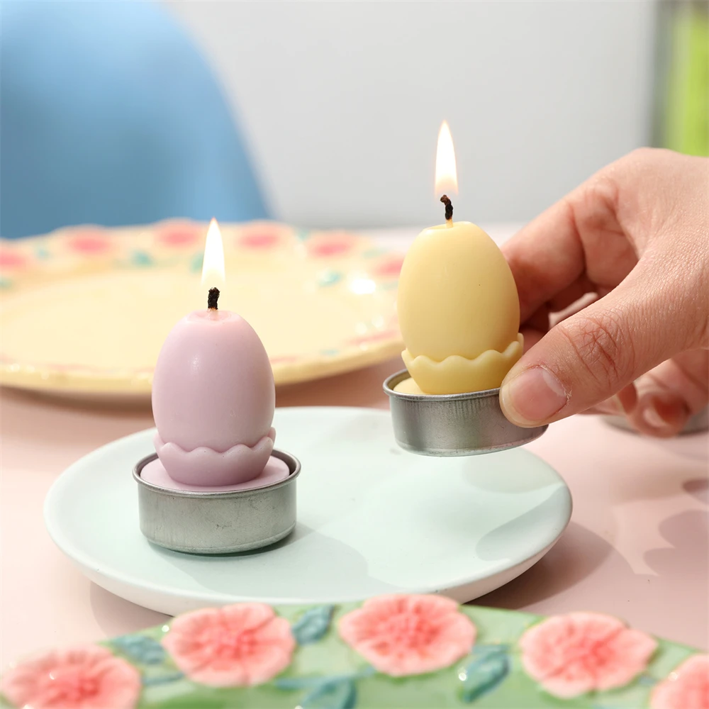 Boowan Nicole Easter Rabbit Tealight Candle Silicone Mold DIY Easter Egg Candle Making Handmade Easter Gift Home Decor