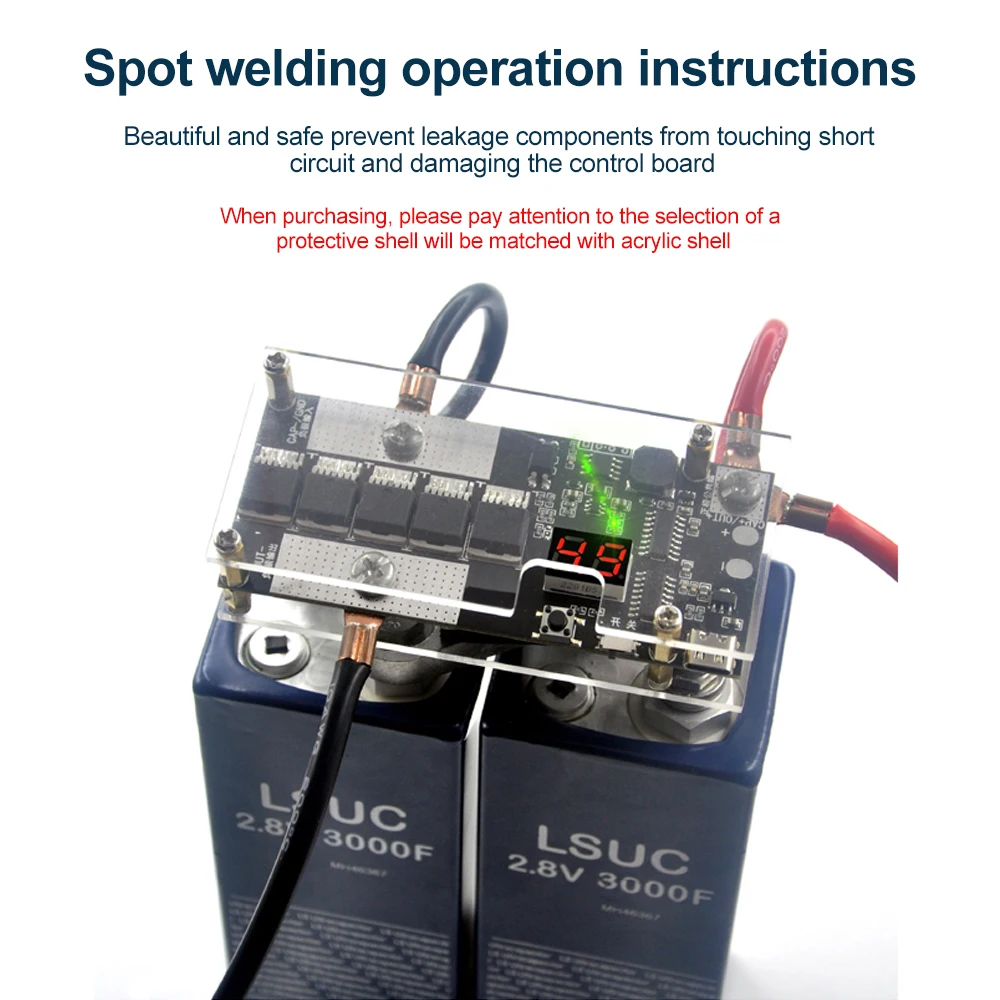 5V Farad Capacitors Spot Welder Kits 18650 Battery PCB Circuit Control Board Spot Welding Machine for Farad Capacitors Welding