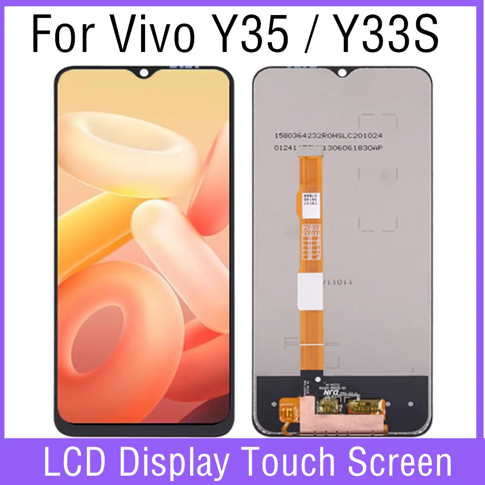 

ЖК-дисплей для VIVO Y35 4G V2205, сенсорный дигитайзер в сборе, замена для VIVO Y33S 4G V2109