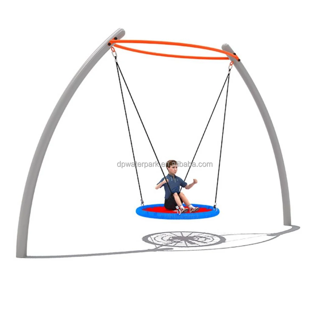 Outdoor Playground Rides Residential Backyard Garden Hanging Chair Children Park Single Woven Rope Disc Swing Set Funny 1 Set