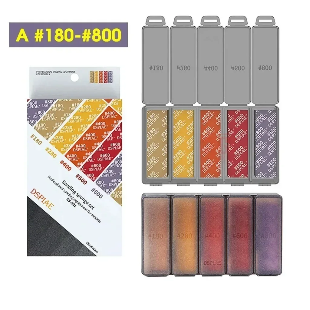 DSPIAE SS-S01 SS-S02 Sponge Sandpaper #180-2500 Grit for Gundam GK Scale Model Sanding Polishing Grinding Hobby DIY Craft Tool