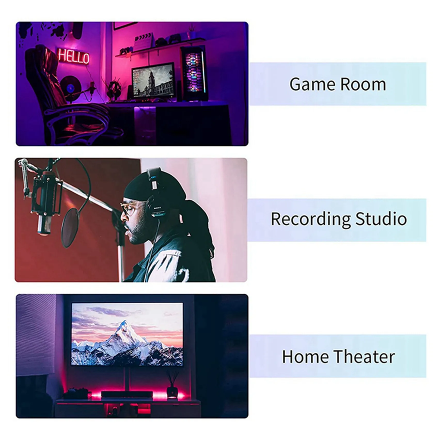 New Shown-24Pcs Acoustic Foam Board,Studio Wedge Tile,Acoustic Foam Soundproof Pyramid Studio Treatment Wall Panel,Etc,2.5X30X30