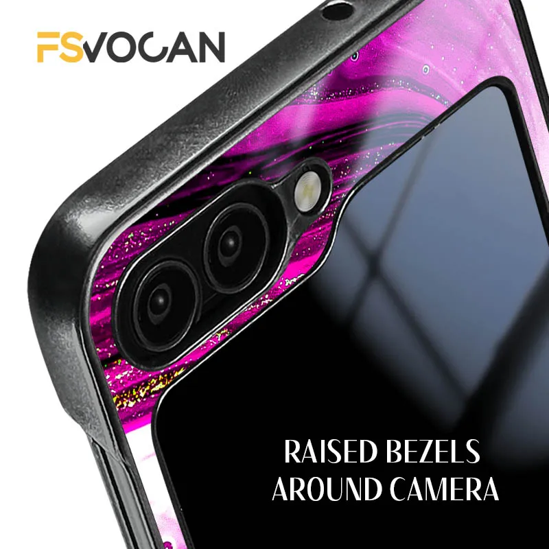 삼성 갤럭시 Z 플립3 플립7 4 5 6 8 마젠타 소용돌이가 귀결점과 얽혀 장치에 빛나는 다채로운 꿈같은 광채를 선사합니다