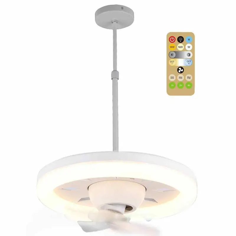 Flush Mount Ceiling Fan 10.2 Dimmable Ceiling Fans Remote Control 3 Light Color Change And 3 Speeds Bedroom Living Room Kitchen