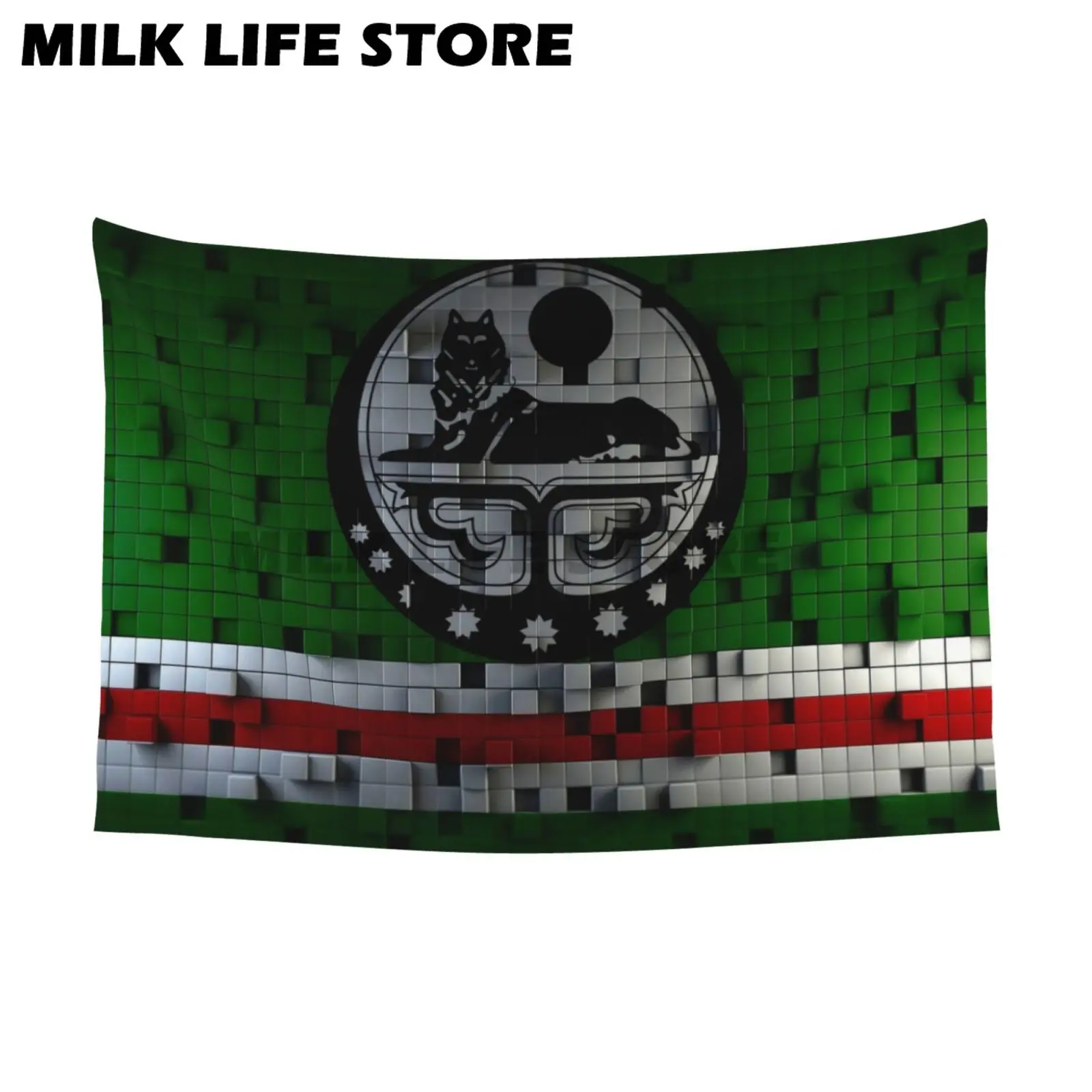 Chechen Republic State Flag Indoor Party Outdoor Decoration Flag of The Chechen Republic of Ichkeria Banners with Brass Grommets
