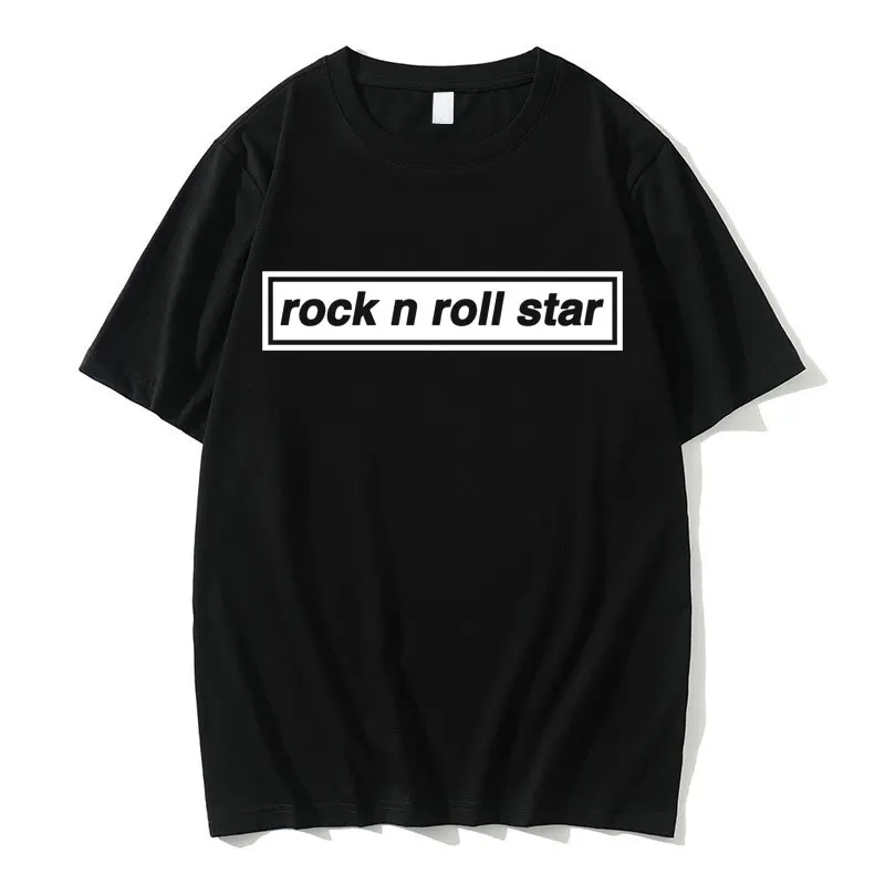 Rock N Roll Star Oasis Band Tribute In The 90s Print Tshirt Men's Fashion Oversized Cotton Tees Men Women Vintage Loose T-shirts