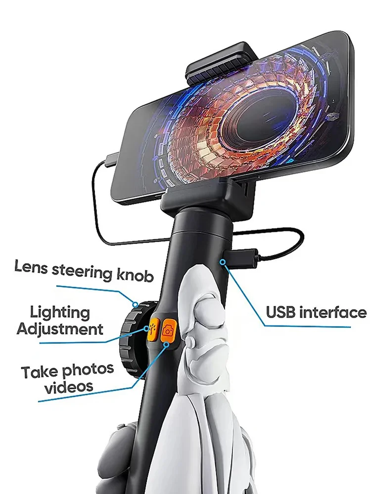 Two-Way Articulating Borescope DXZtoz Wireless Endoscope Camera with 6mm Tiny Articulation Snake Camera 1080P Video Inspecti