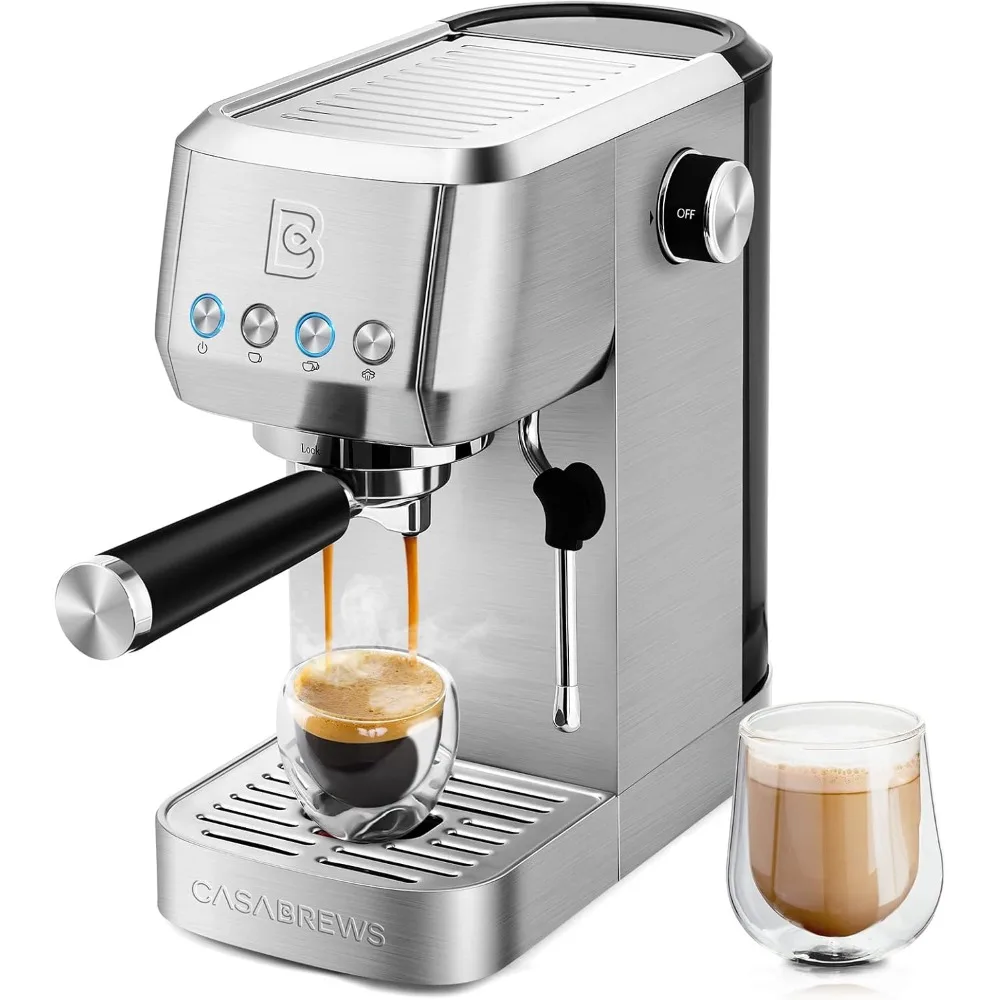 Máquina de Espresso profesional, máquina de capuchino con Espumador de leche al vapor, Espresso de acero inoxidable, 20 Bar