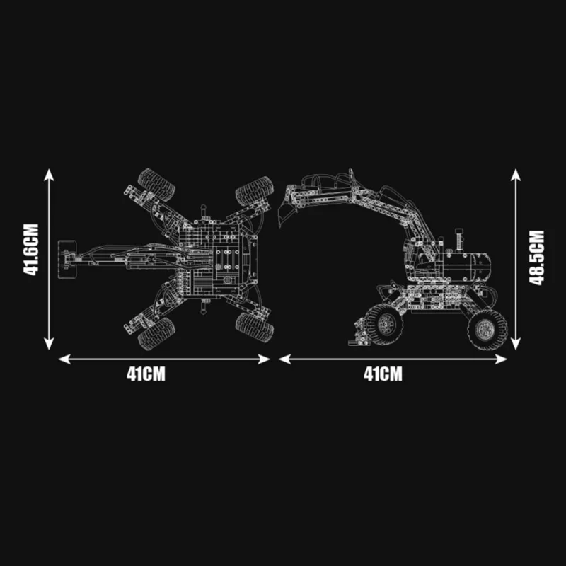 All-terrain excavator engineering high-difficulty assembly model puzzle toy figurine birthday gift