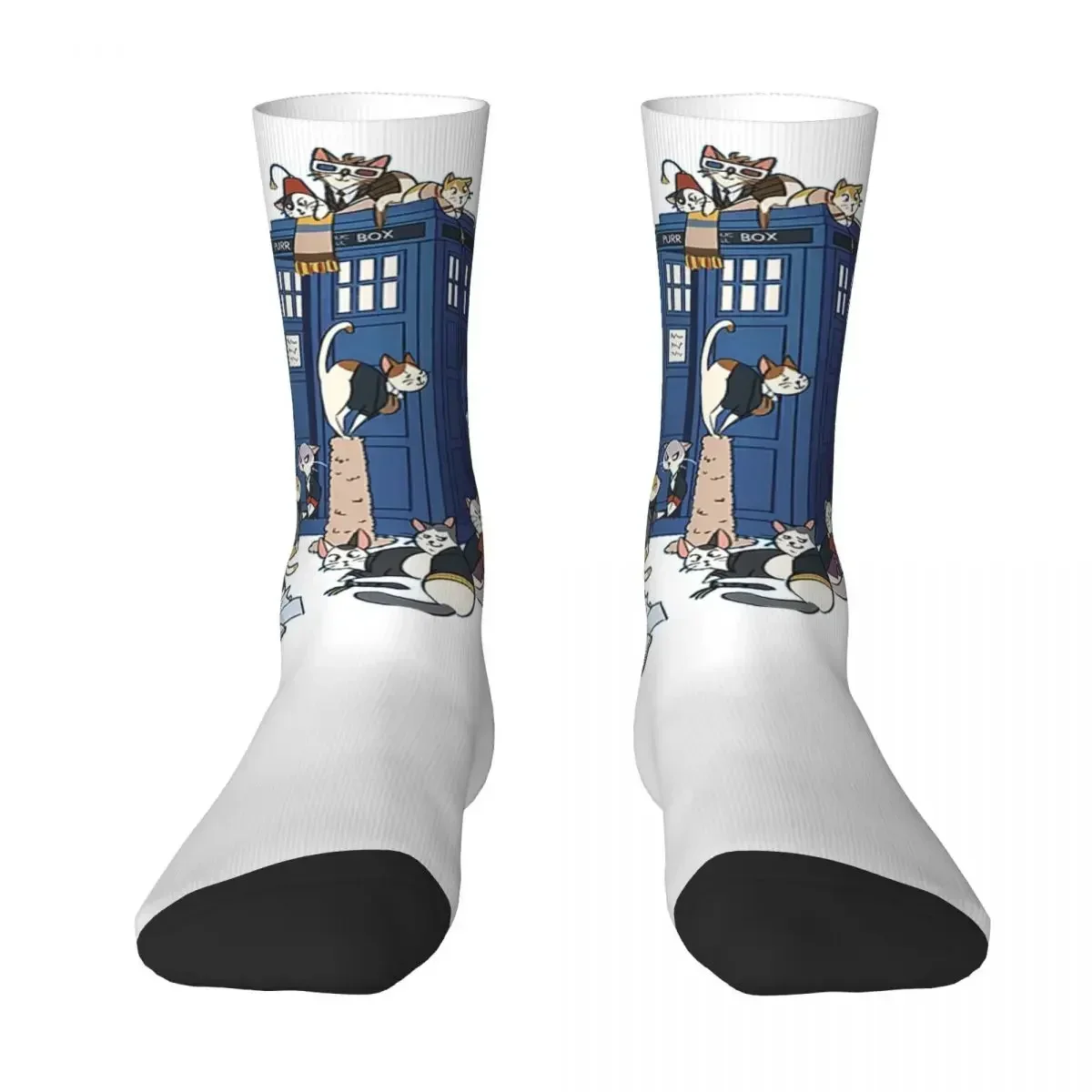 

Носки с изображением кота доктора, высококачественные чулки в стиле Харадзюку, всесезонные длинные носки, аксессуары для подарков унисекс