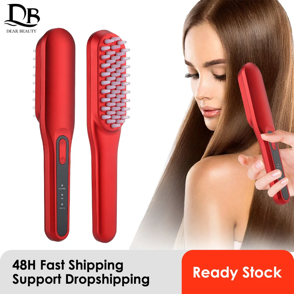 Electric Massage Comb Hair Growth Care Red Blue Light Therapy Stimulate Follicle Growth Comb Anti Dense Head Vibration Massager