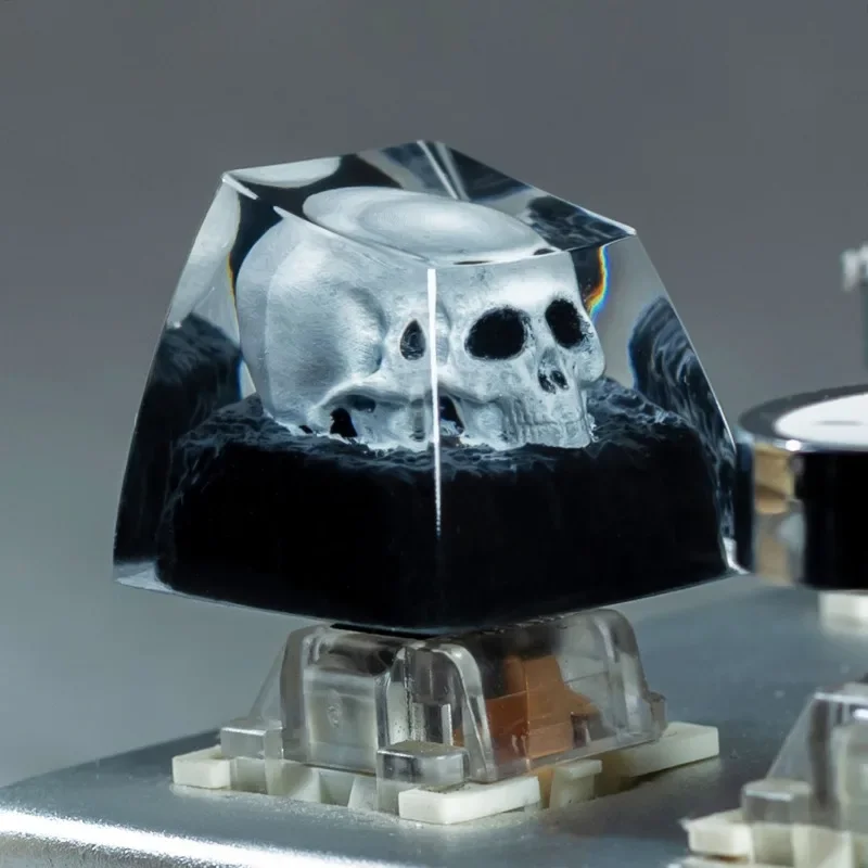 Skull Head Keycap DIY Resin ESC Transparent Handmade Personality Suitable for Cherry Cross Axis Mechanical Keyboard Gift