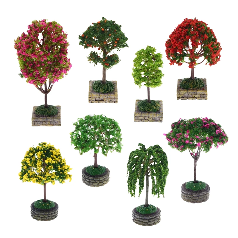 【F】1:12 Dollhouse Miniature Landscape Tree Orange Tree Garden Decor Toy Doll House Accessories
