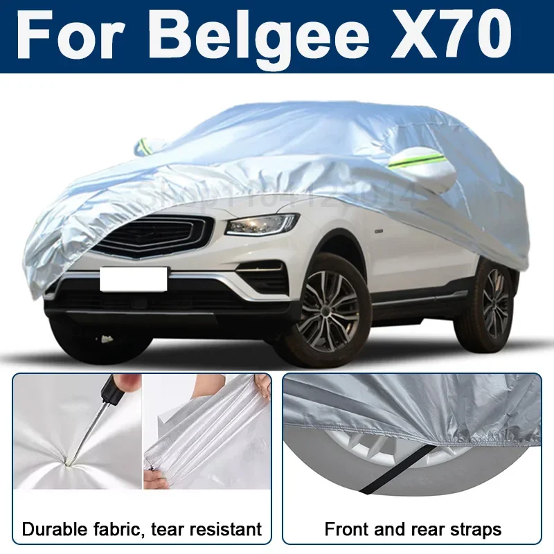

Outdoor Full Car Cover For Belgee X70 with Reflective Strips Waterproof Snowproof Dustproof UV Protection Auto Accessories