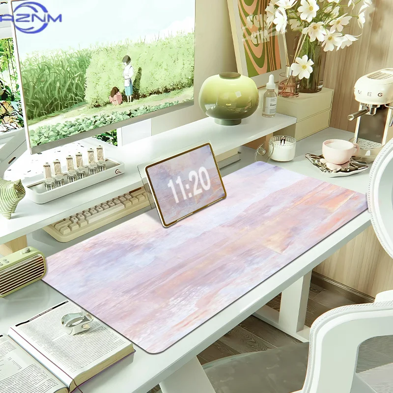 Simple watercolor green gradual change mouse pad oversized s computer desk table pad keyboard pad