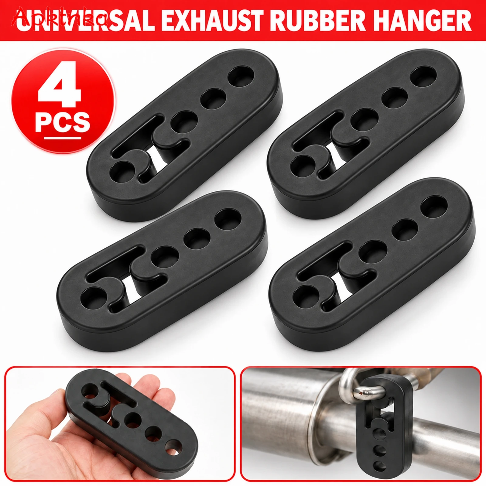 4 Pack Universal EPDM Rubber Exhaust Hangers Heavy Duty 4-Hole Muffler Mount Vibration Isolator For Car Exhaust System Universal