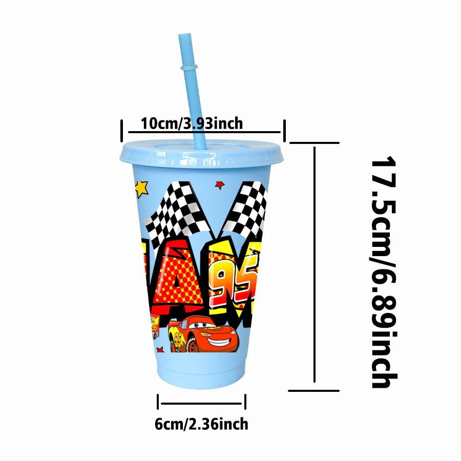 12pcs/pack Disney,Lightning McQueen,Racing 26oz Colored Plastic Tumbler Birthday Party Drinking Utensils Juice Coffee Mugs