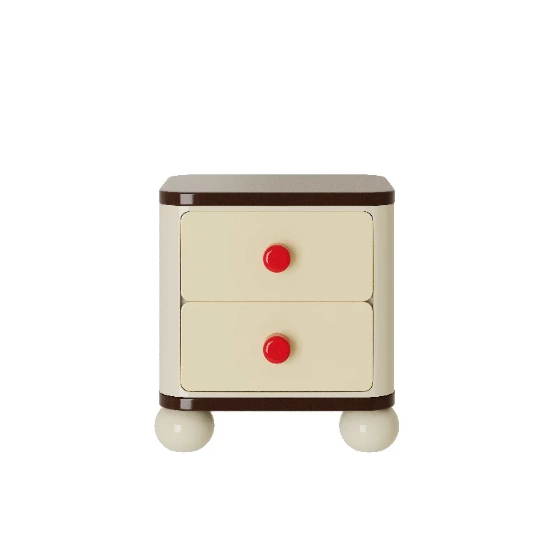 

Light luxury simple solid wood bedside table designer childlike creative bedroom bedside storage locker