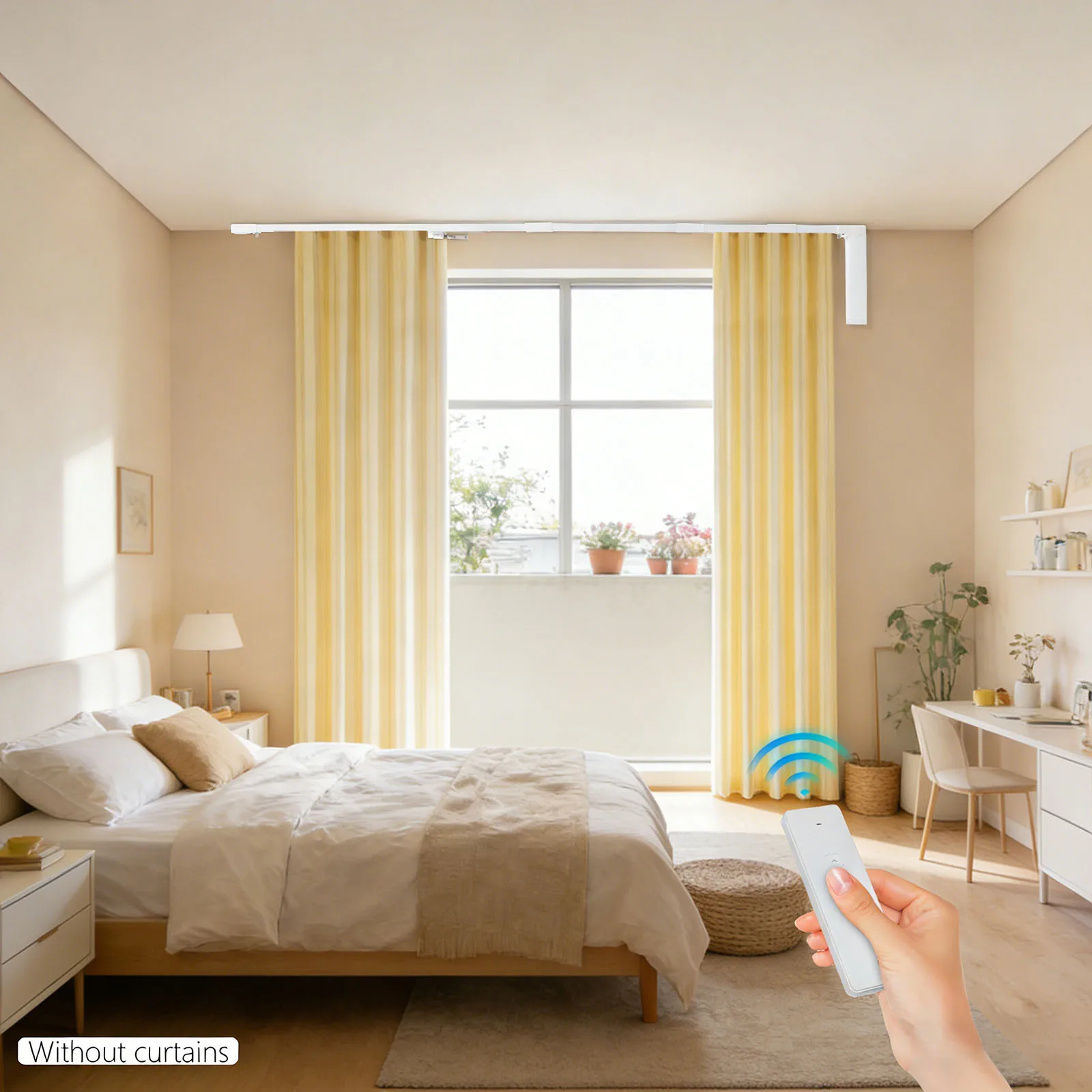 

Electric Curtain Rail US Standard with Remote Control Noise Less than 38dB Suitable for Windows 2.16-6.2m/7.09-20.34ft