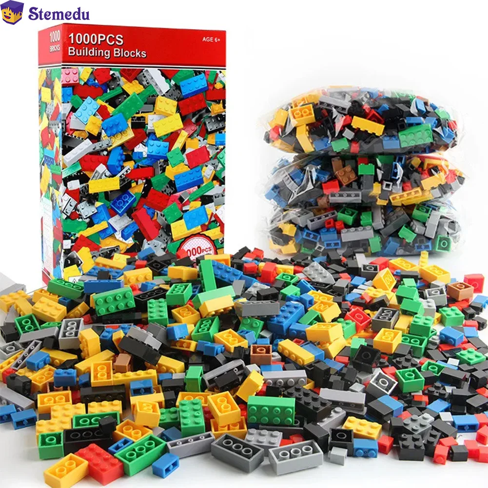 1000 pz/500 pz Blocchi di Costruzione Bulk Lotto Confezione Ordinato Da Colore Mattoni Blocco Piastra Giocattoli Piccole Particelle Bulk Compatibile Legoeds