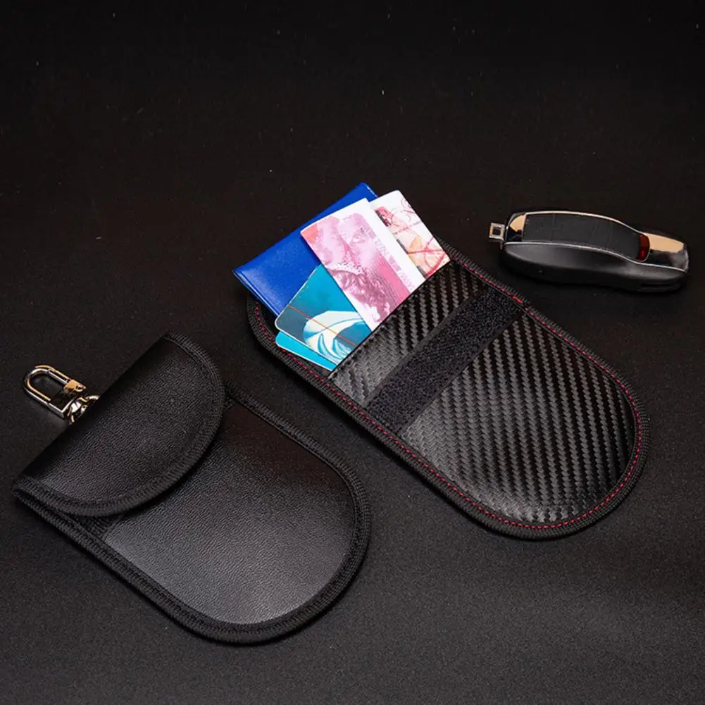 Storage Pouch Multifunctional Key Case Compact Anti theft Car Key Storage Bag with Double Layer Design for Key Fob Protection