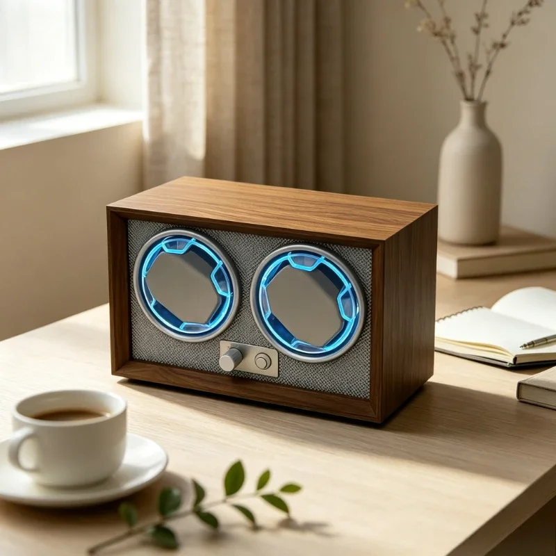 Wooden Automatic Watch Winder Quiet Anti Magnetic LED Rotating Display Case Dustproof Storage Box for Gift 시계 와인더