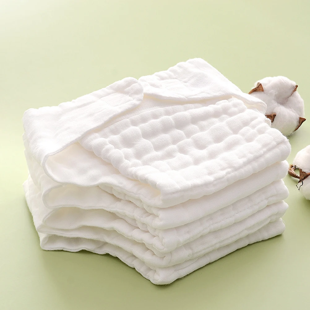 

5pcs Infant Cotton Diapers M Size White Reusable Gauze Absorbent Washable Cloth Inserts Baby Swim Nappy Pad Diapers Newborn
