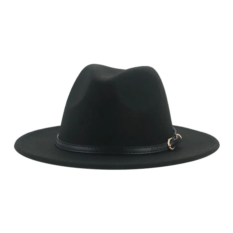 Hat Fedoras Women Hats Winter Autumn Panama Wedding Church Belt Solid Casual Hats for Men Women Felted Hat Sombreros De Mujer