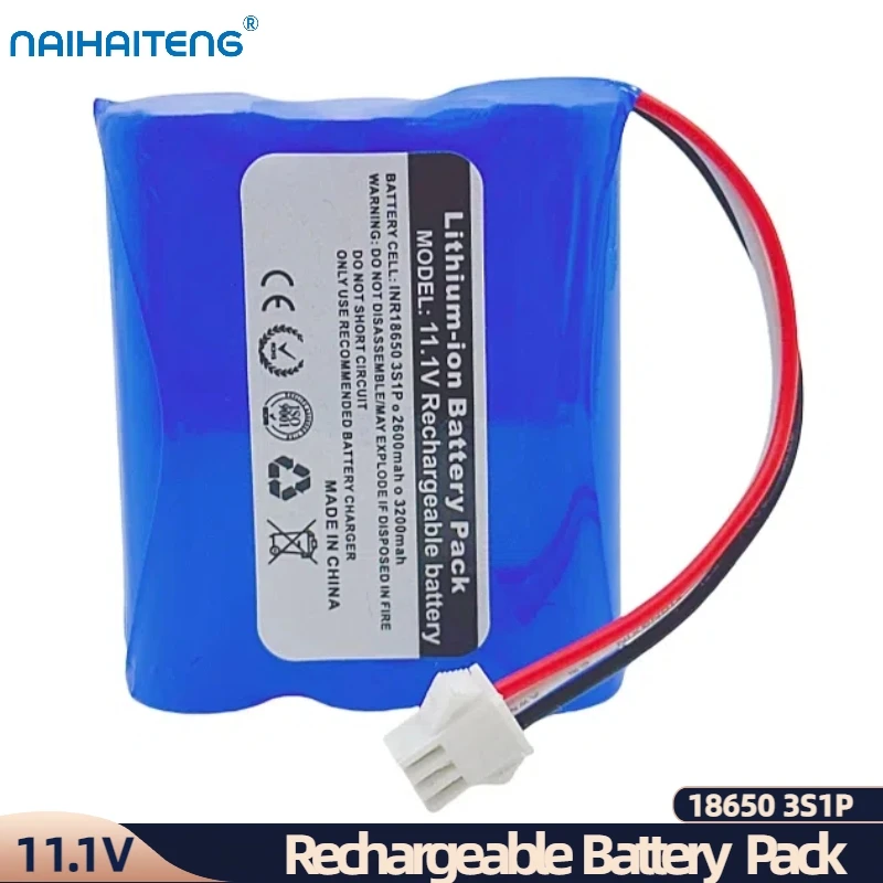 

11.1V 2600mAh 3200mAh 18650 3S1P Rechargeable Li-ion Battery Pack For Comen STAR8000E NC3 CM300 H3 Multi-Parameter Monitor