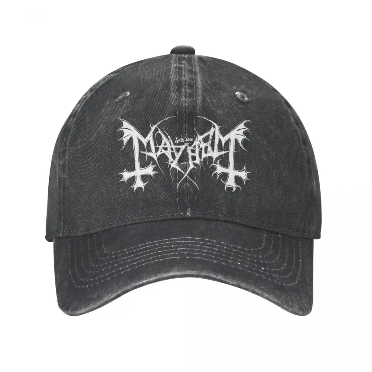 Mayhems Black Denim Baseball Cap Metal Band Man Print Hip Hop Hats Spring Vintage Sports Cheap Baseball Caps