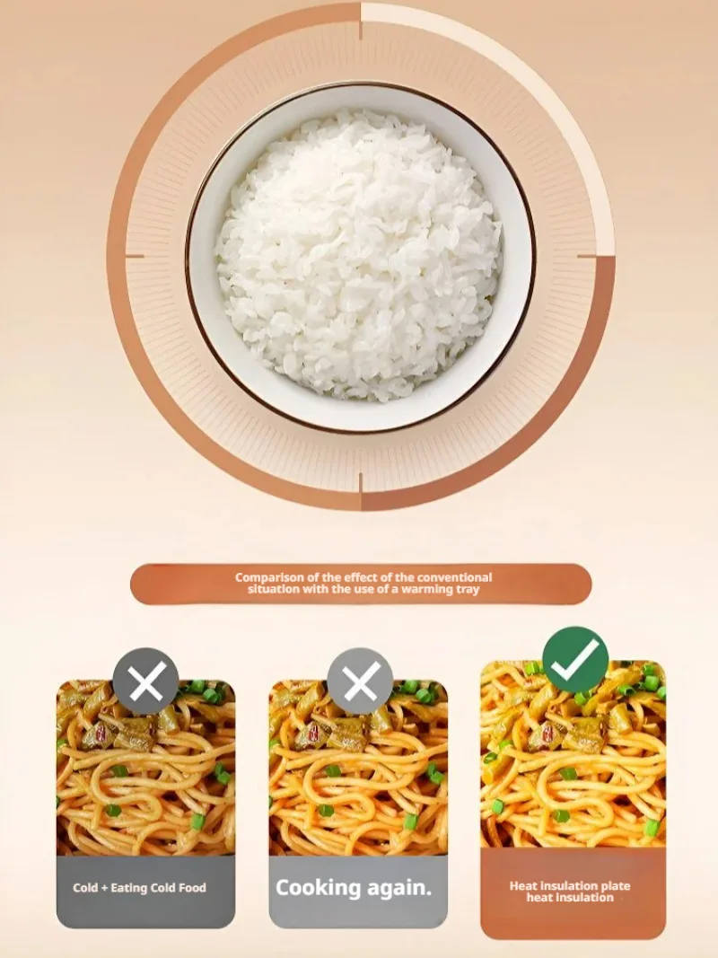 food insulation heating plate, multi-functional ultra-thin rotating smart food warming board