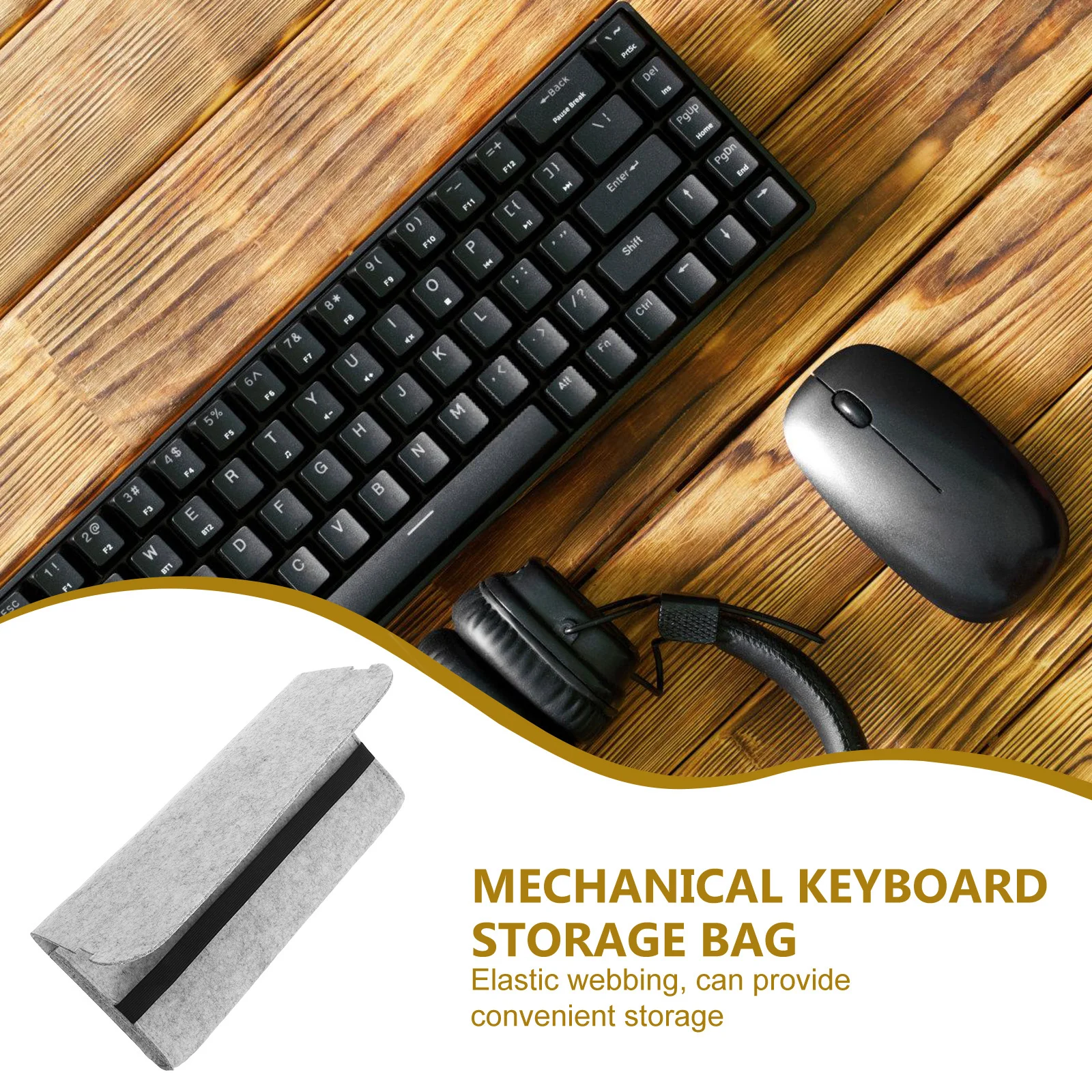 

High-Quality 87 Keys Mechanical Keyboard Pouch PU Material Sealed Groove Elastic Webbing Thickened Protective Bag