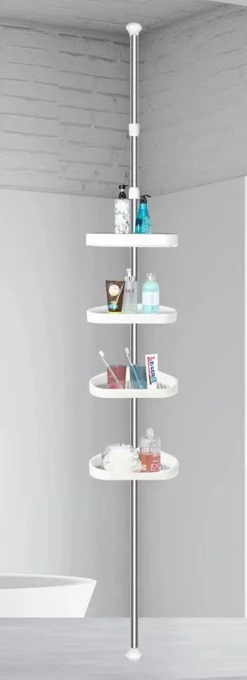 

Non Perforated Multifunctional Stainless Steel Corner Rack Wall Corner Storage Shelf Bathroom Retractable Stands 3.1m 2.6m