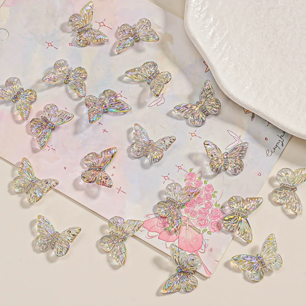 

Блестящие AB цвета, милые животные в форме бабочки, акриловые ювелирные бусины, подходят для браслета, ожерелья, заколки для волос, орнамент, декор, 60 шт., 13*20 мм