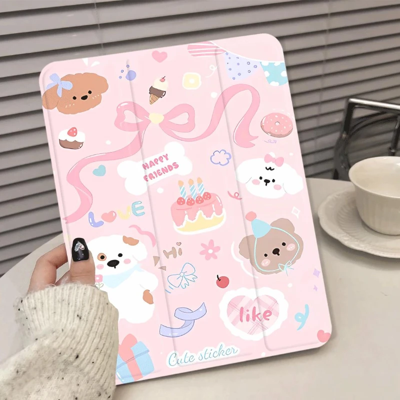 

Чехол для планшета Ipad 10-го поколения IPad Air 4 10,9 2020 Air 5 2018 9,7 5/6th Bear Birthday Party с чехлом-держателем для карандашей