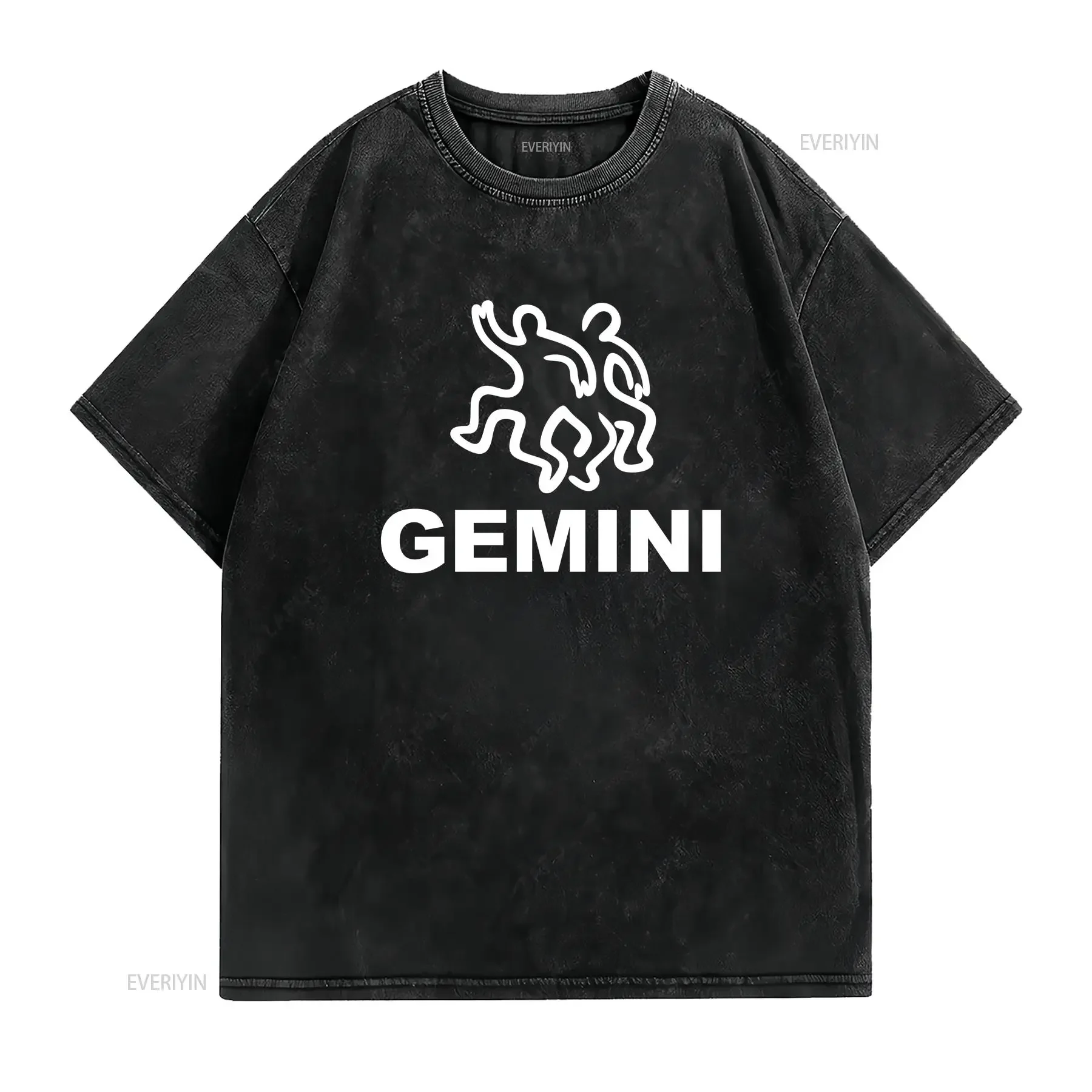 Gemini T shirt Funny Astrology Zodiac Birthday  vintage Washed homme Versatile streetwear designer clothes Breathable Casual