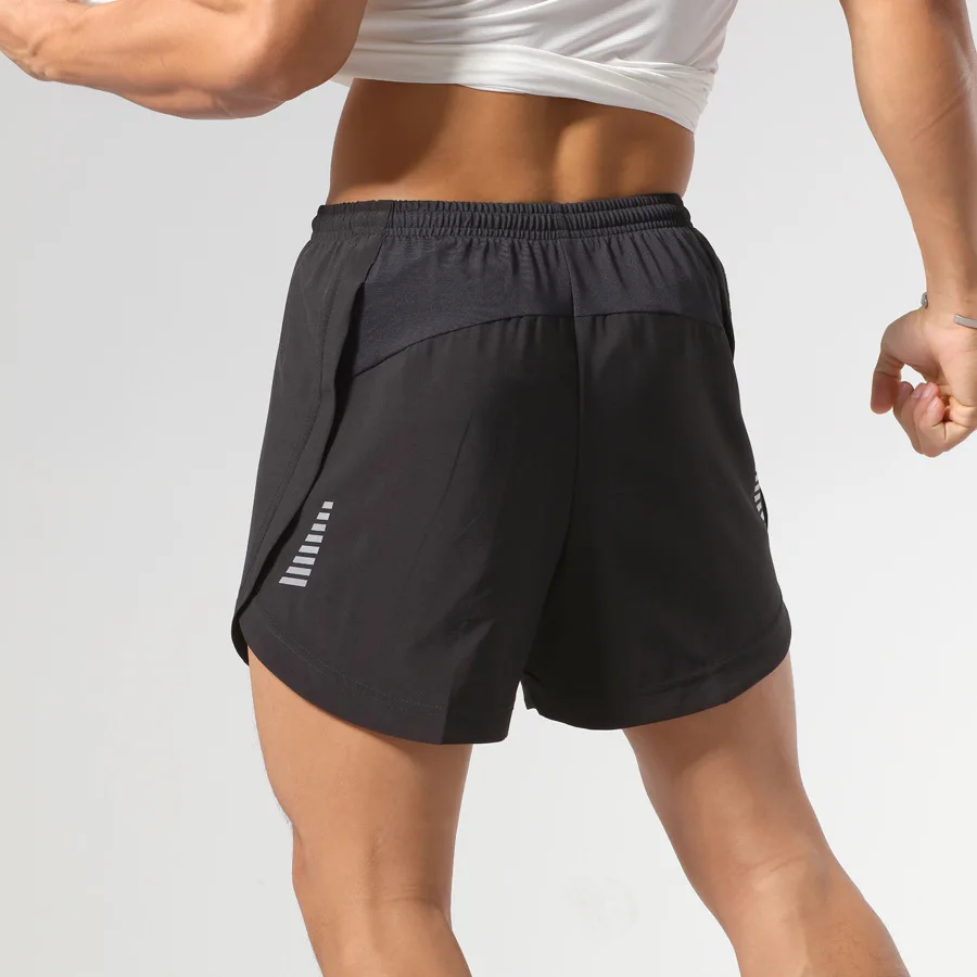 Fitness pants sports shorts quick drying breathable double-layer running woven training shorts for men