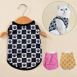 Summer Cat Vest T-shirt Mesh Breathable Paw Print Sphynx Clothes For Small Medium Dog Cats Kitten Puppy Costume Pug Pet Coat