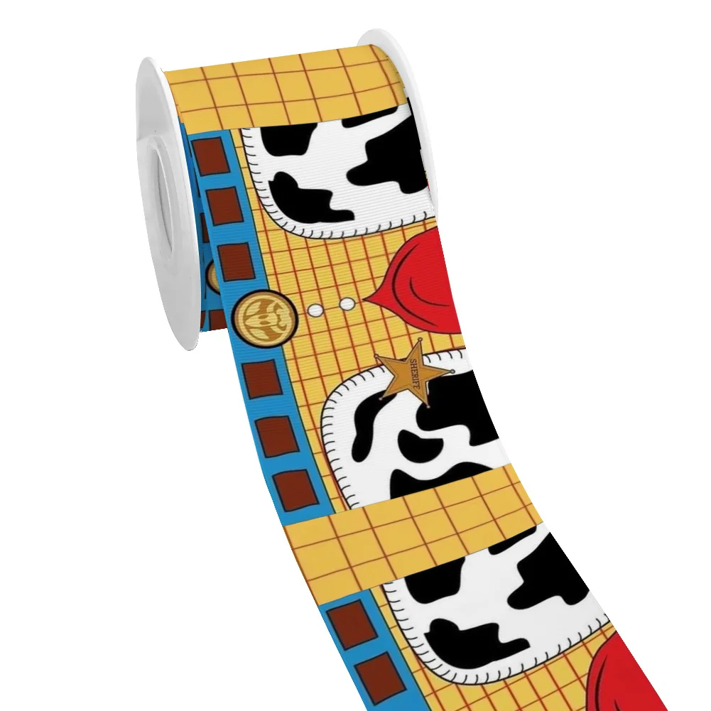 Cartoon Toy Element 5yards Printed Grosgrain Ribbon for Cheer Bows DIY Girl Headwear Hair Bows Satin Ribbon