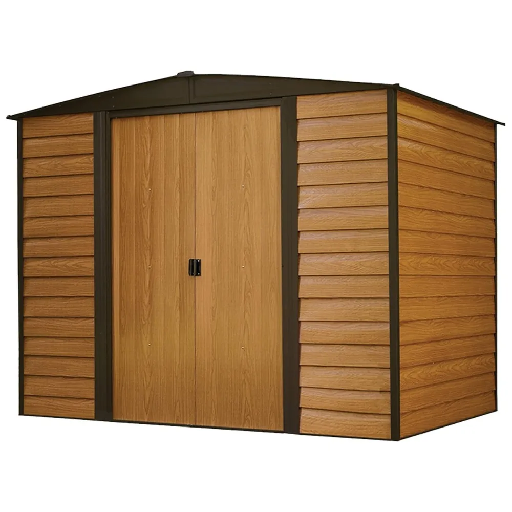 

Woodridge Low Gable Steel, Coffee/Woodgrain 8 X 6 Ft. Storage Shed, Customized