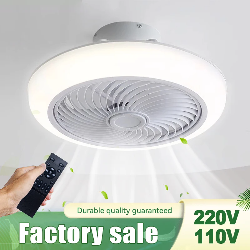 

Smart Ceiling Fan Fans With Lights Remote Control Bedroom Decor Ventilator Lamp 52cm Air Invisible Blades Retractable Silent