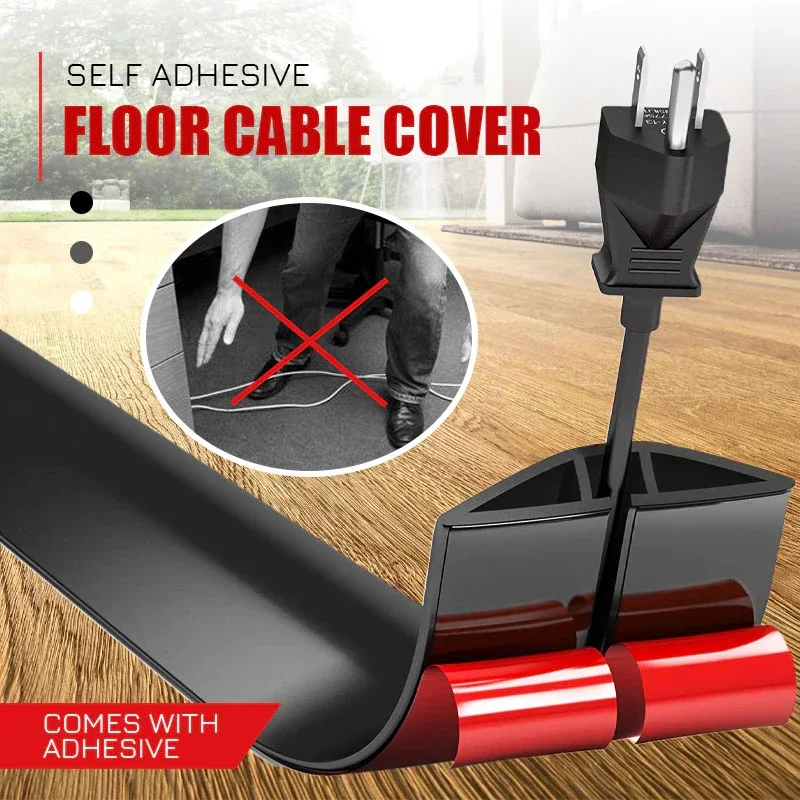 1pc Wire Slot Wire Organizer Cable Cover Extension Wiring Duct Protector Cord Protector Floor Cord Cover Power Cable